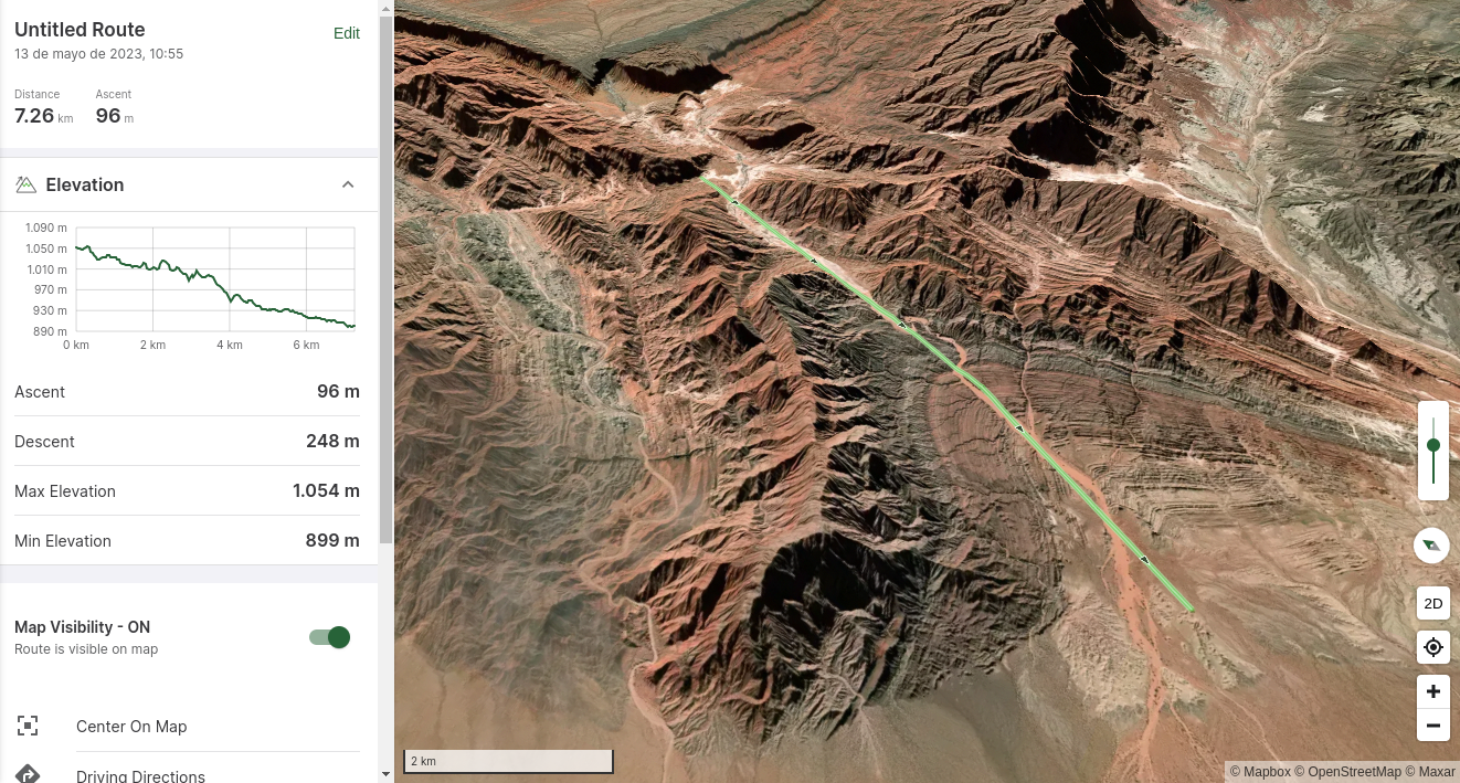 Vista de GaiaGPS - Mapa topográfico
