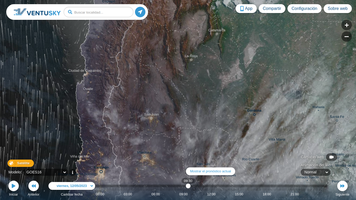 Vista de Ventusky - Presión atmosférica